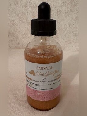 AMINNAH 24k Gold Glow Oil — Gold Body & Bath Moisturizer